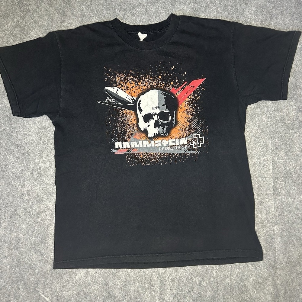 Vtg Men's Large Rammstein Reise Reise T-Shirt 2004 Skull Airplane Tour